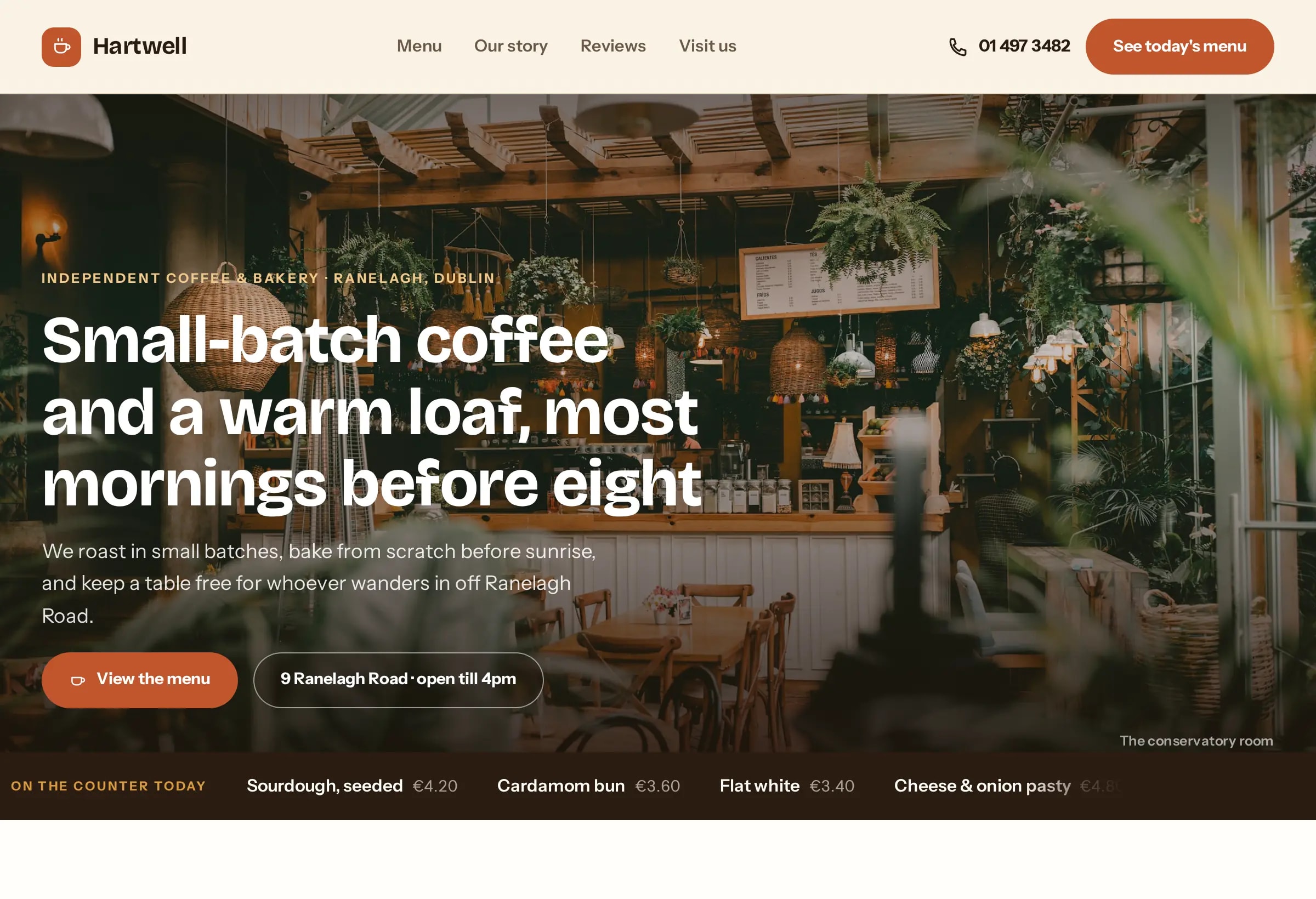 A finished website built for a small business, shown in a browser